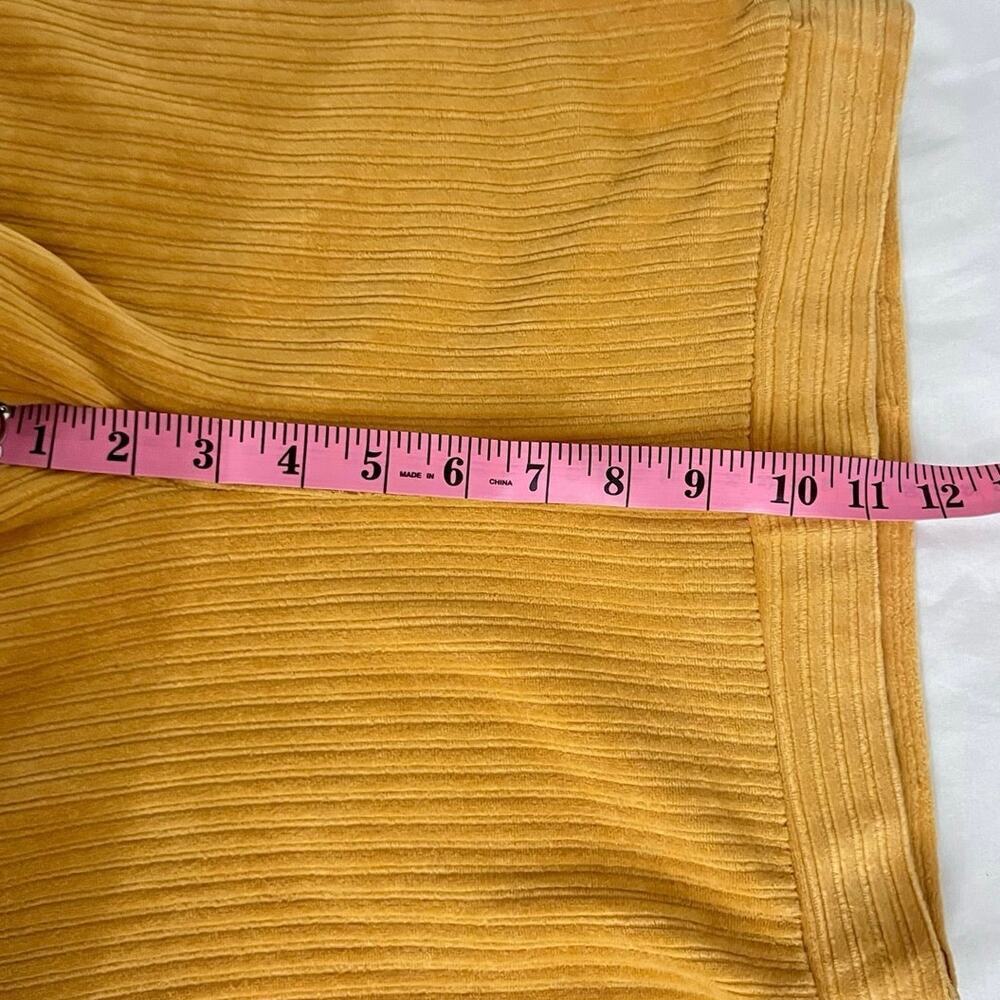 Double Zero High Rise Flare pants Women’s Sz S Mustard Yellow Ribbed Knit Autumn - Picture 8 of 11
